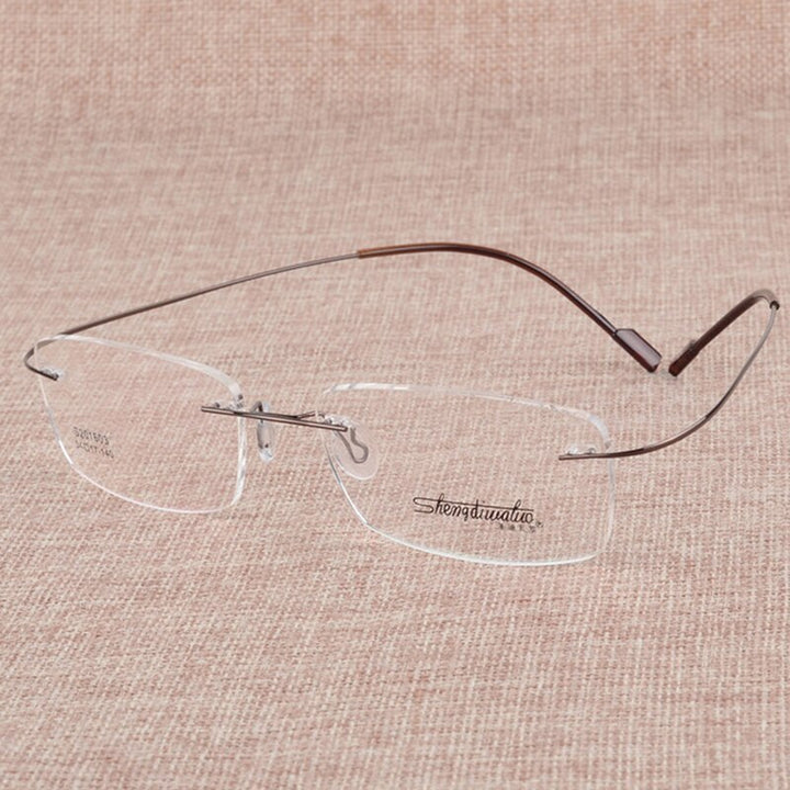 Unisex Alloy Rimless Frame Eyeglasses Customizable Lenses Zt201603 Rimless Bclear   