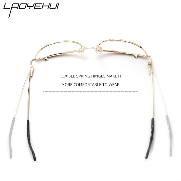 Laoyehui Women's Full Rim Cat Eye Alloy Hyperopic Reading Glasses 80421 Reading Glasses Laoyehui   