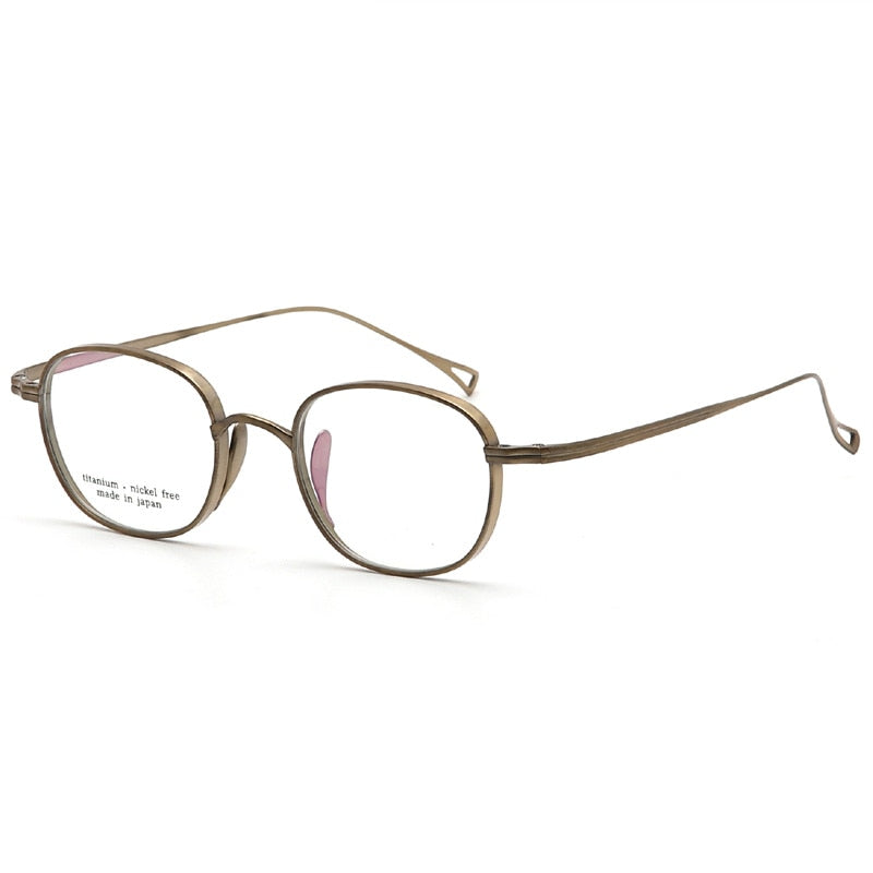 Muzz Men's Full Rim Square Oval Titanium Frame Eyeglasses 210518 Full Rim Muzz Dark Brown  