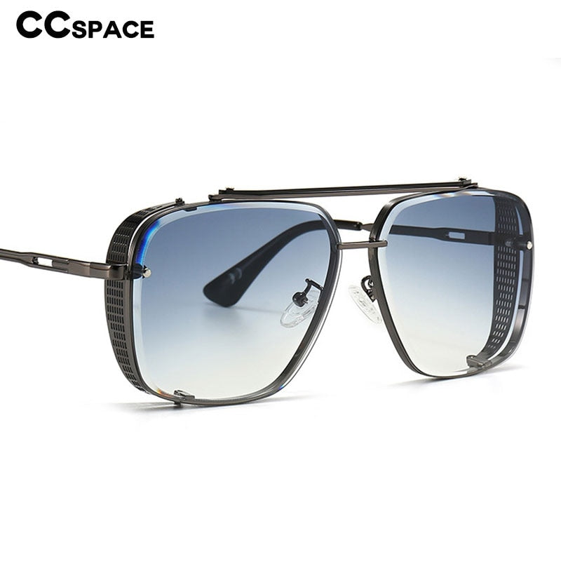 CCSpace Unisex Full Rim Square Alloy Double Bridge Frame Sunglasses 46385 Sunglasses CCspace Sunglasses   