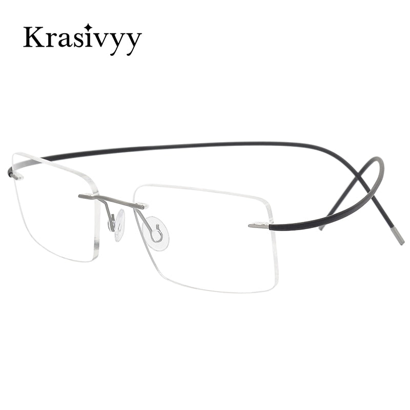 Krasivyy Unisex Rimless Square Titanium Eyeglasses Rimless Krasivyy   