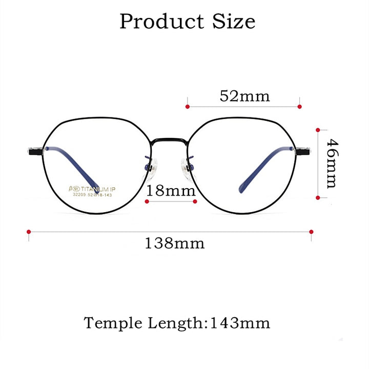 Yimaruili Unisex Full Rim Polygon TR 90 Resin β Titanium Frame Eyeglasses 32209 Full Rim Yimaruili Eyeglasses   