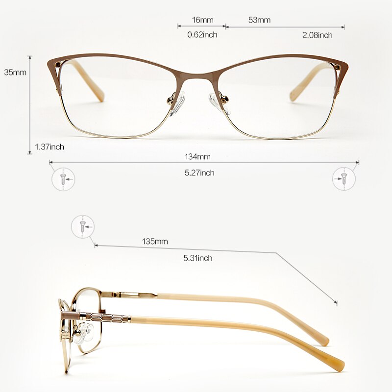 Women's Eyeglasses Cat Eye Metal Acetate Twm7554c1 Frame Kansept   
