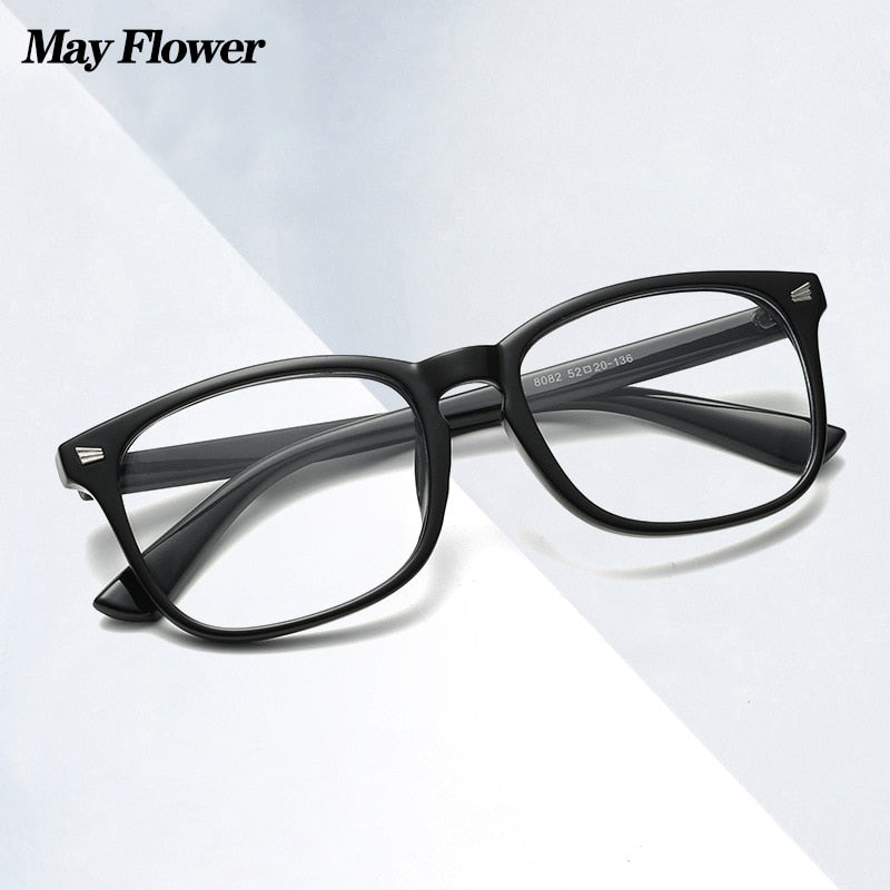 May Flower Blue Light Blocking Eyeglasses For Farsightedness Unisex Big Size Reading Glasses 0 To +4 Reading Glasses May Flower   