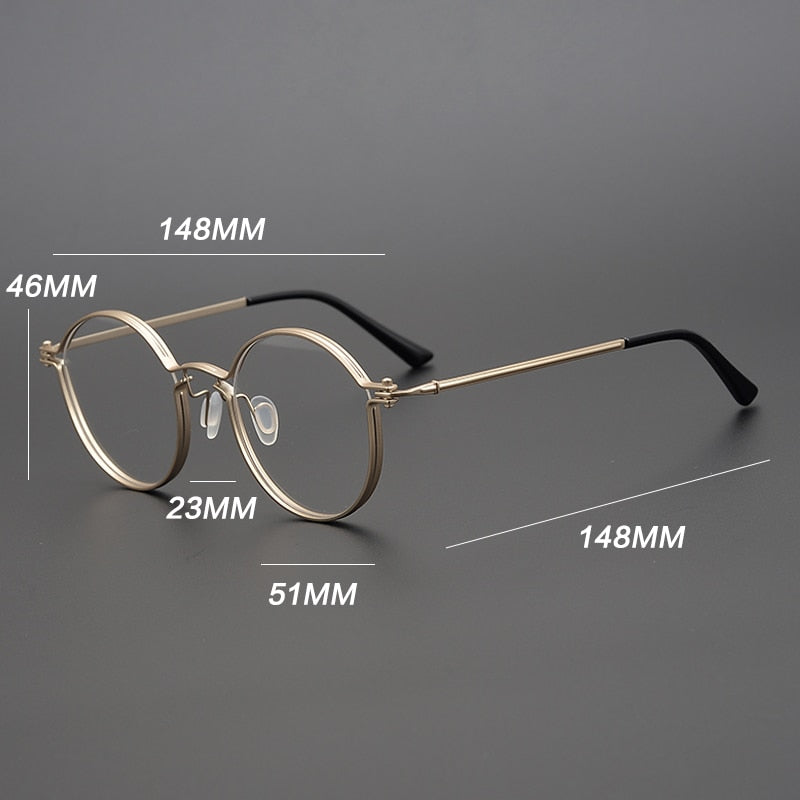 Gatenac Unisex Full Rim Round Titanium Frame Eyeglasses Gxyj687 Full Rim Gatenac   
