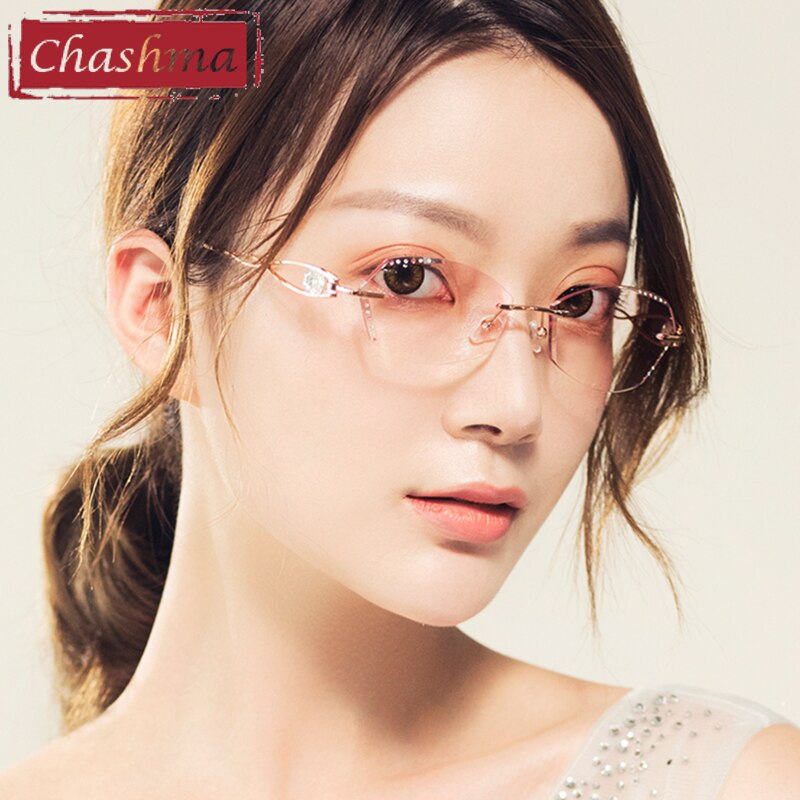 Chashma Women's Rimless Oval Alloy Eyeglasses 88022 Rimless Chashma   