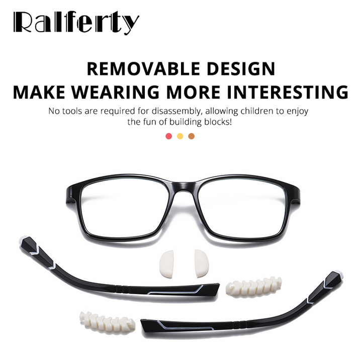 Ralferty Kids' Eyeglasses TR90 Anti-glare Anti Blue Light D821 Anti Blue Ralferty   