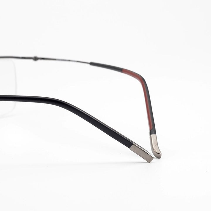 Bclear Men's Eyeglasses Pure Titanium Half Rim Ultra-Light Slim Hl5502 Semi Rim Bclear   