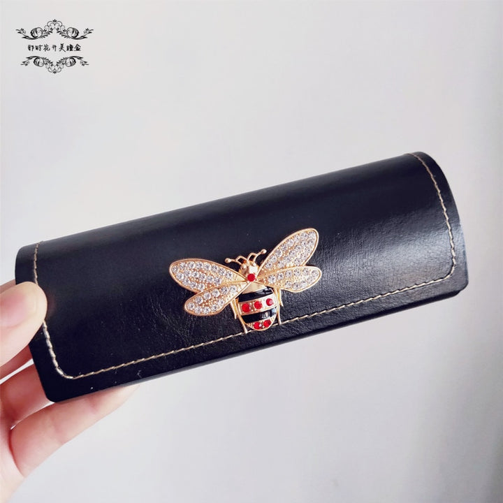 Unisex Eyeglass Storage Case With Magnetic Closure Case Cubojue Case colorful bee  