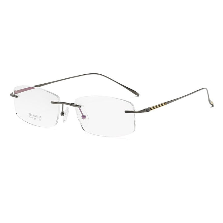 Zirosat 9083 Men's Eyeglasses Titanium Rimless Diamond Trimmed Rimless Zirosat grey  