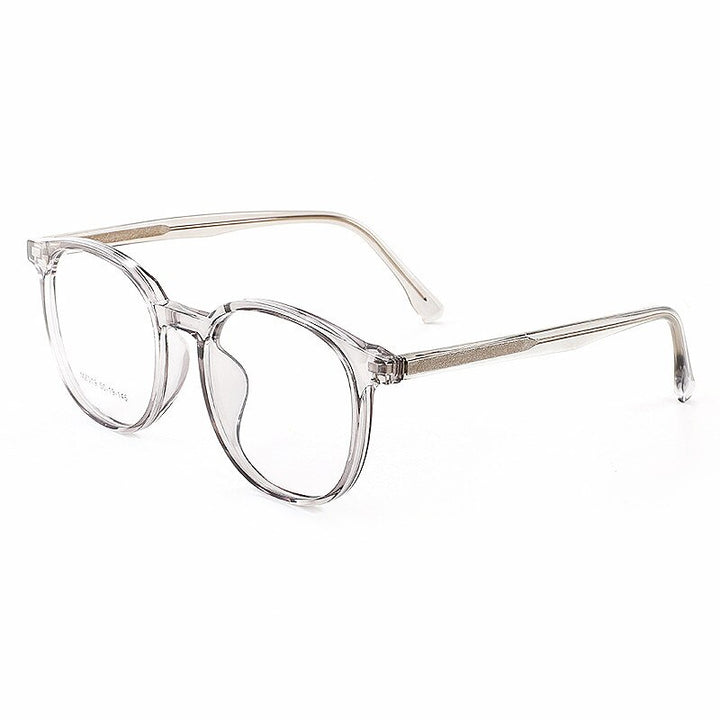 KatKani Unisex Full Rim  TR 90 Resin Round Frame Eyeglasses Mz019 Full Rim KatKani Eyeglasses Transparent Gray  