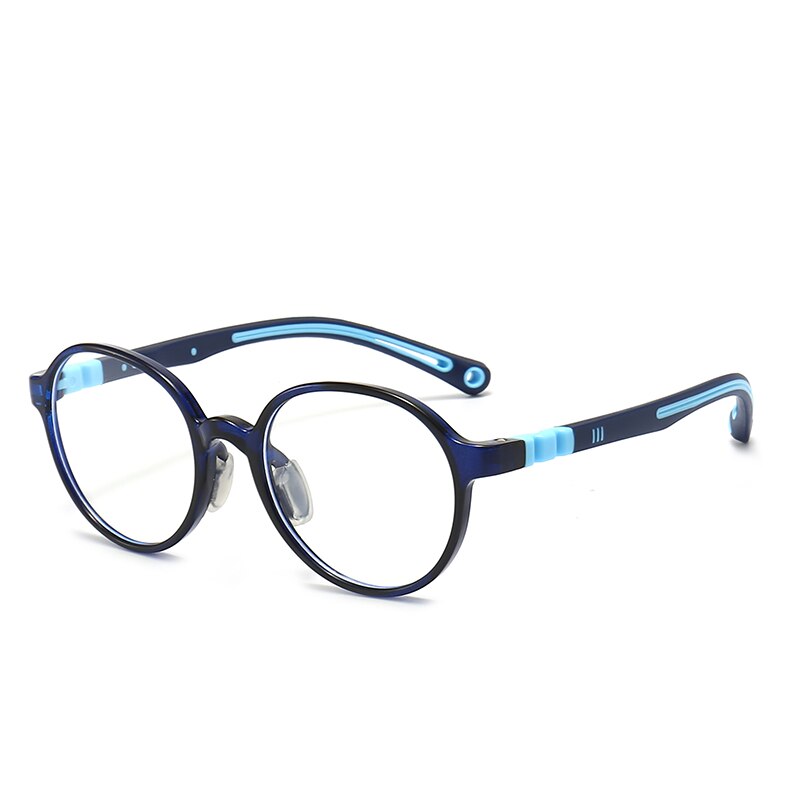 Oveliness Unisex Children's Full Rim Rounf Tr 90 Silicone Titanium Eyeglasses Trd106 Full Rim Oveliness blue  