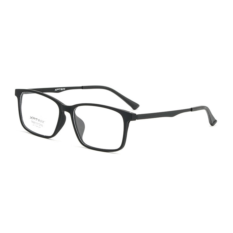 Hotony Unisex Full Rim Square TR 90 Resin B Titanium Frame Eyeglasses 9829 Full Rim Hotony black  