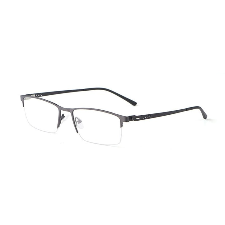 Hotochki Men's Semi Rim Alloy Frame Eyeglasses 9841 Semi Rim Hotochki gray  
