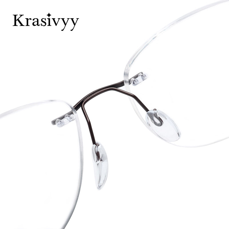 Krasivyy Women's Rimless Square Screwless Titanium Eyeglasses Kr16019 Rimless Krasivyy   