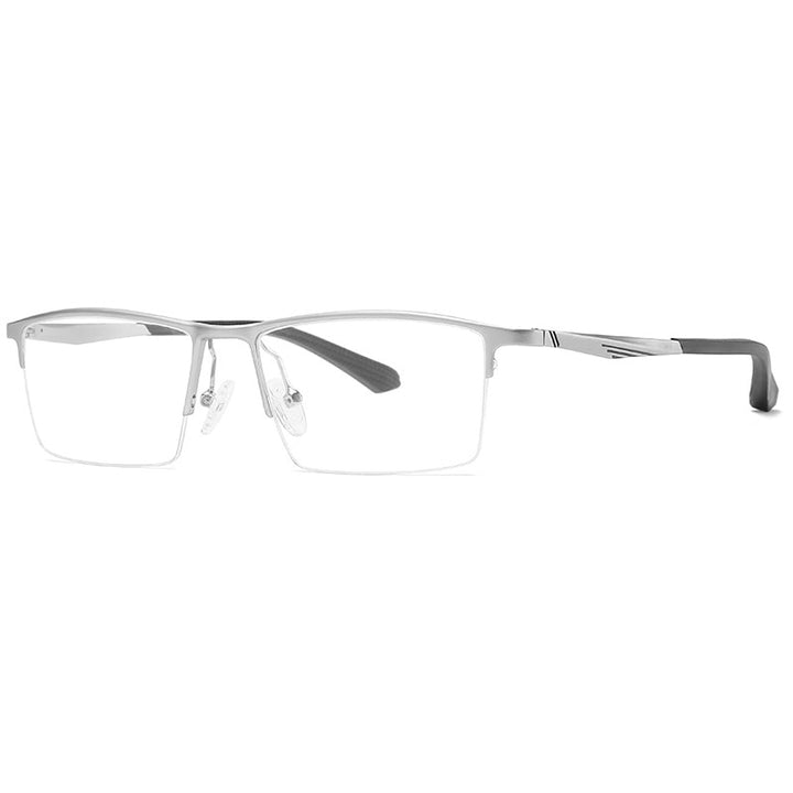Reven Jate P9001 Men's Eyeglasses Spectacles Half-Rim Frame Reven Jate silver  