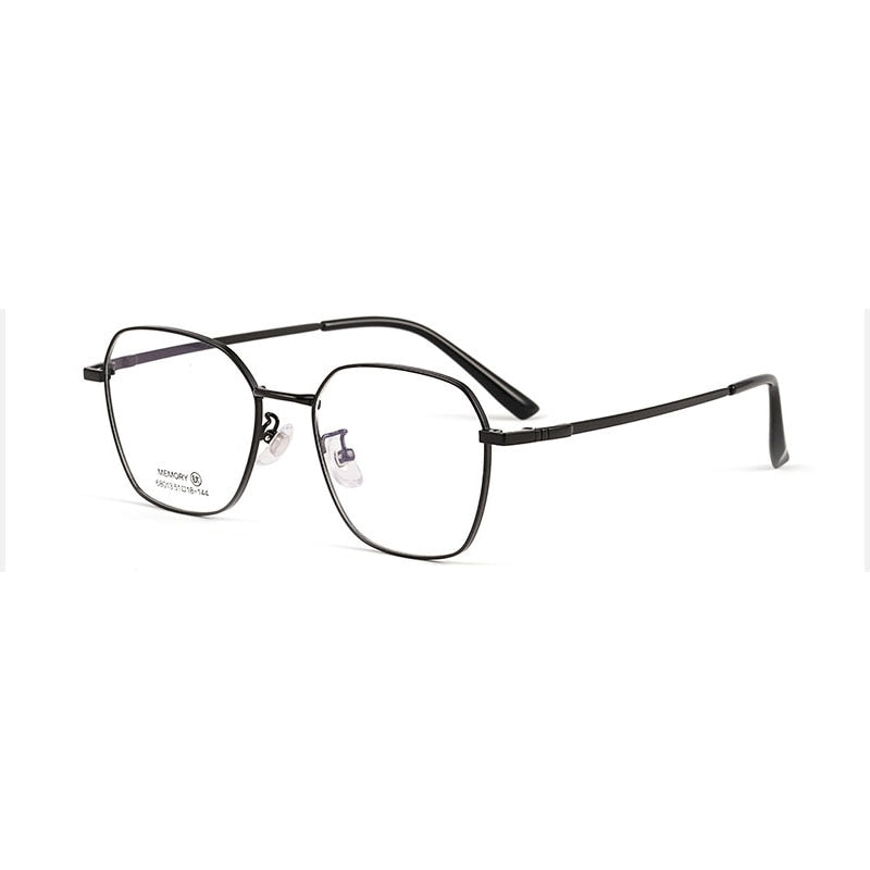 Hotochki Unisex Full Rim Polygon Memory Alloy Frame Eyeglasses 68013 Full Rim Hotochki black  