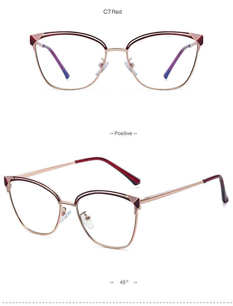 Hotony Women's Full Rim Square Alloy Frame Eyeglasses 95780 Full Rim Hotony   