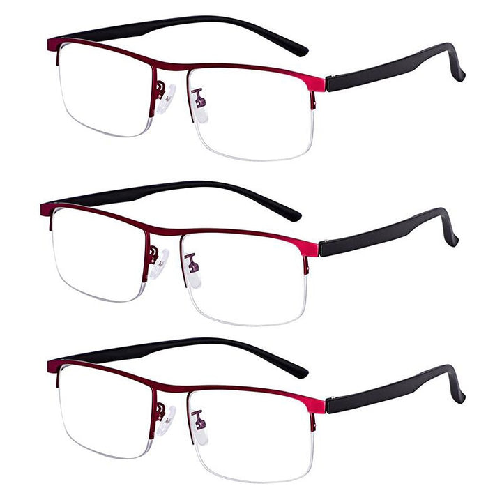 Intelligent Multifocal Progressive Unisex Reading Glasses And Dual-Use Anti-Blue Light Automatic Adjustment Eyewear Reading Glasses Evun Huo +100 3pc Red 