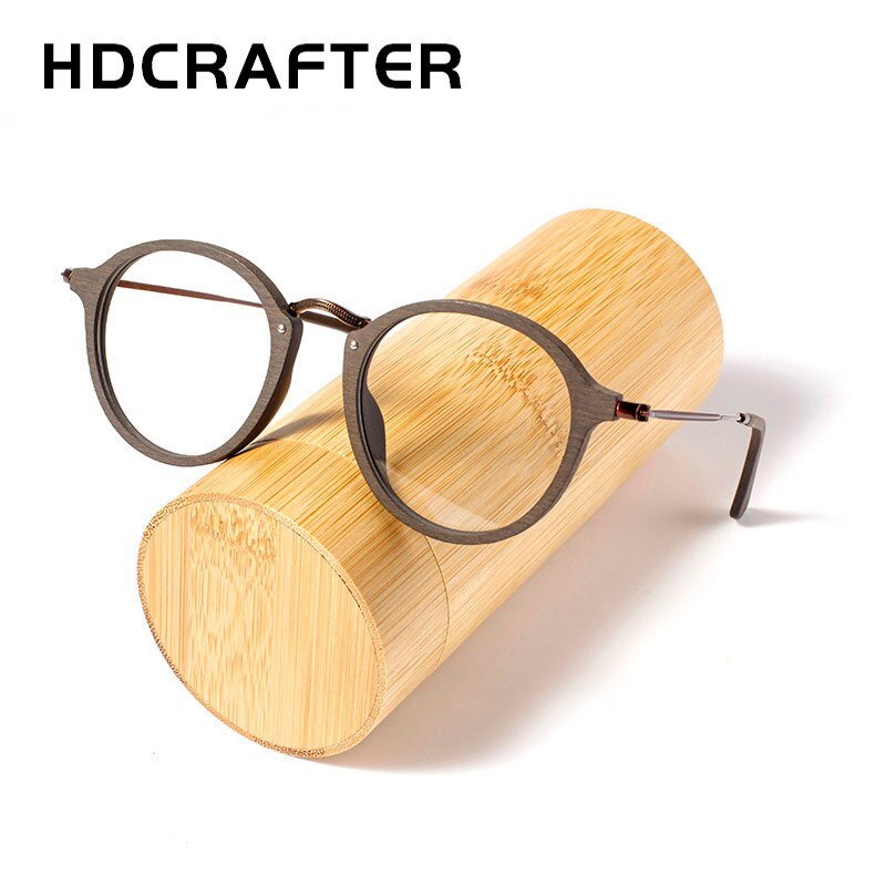 Hdcrafter Unisex Full Rim Round Wood Frame Eyeglasses Rb2447 Full Rim Hdcrafter Eyeglasses   