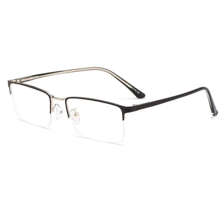 Men's Eyeglasses Semi Rim Metal Alloy Acetate Frame M18046 Semi Rim Gmei Optical C8  