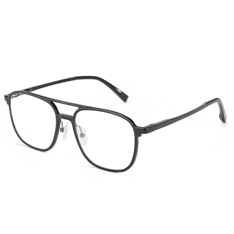 Hotochki Men's Full Rim Square Alloy Frame Eyeglasses 6113 Full Rim Hotochki black  