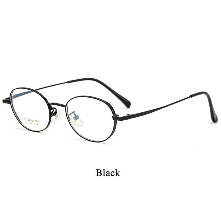 Bclear Unisex Eyeglasses Full Rim Titanium Small Frame Bsf5015 Full Rim Bclear Black  