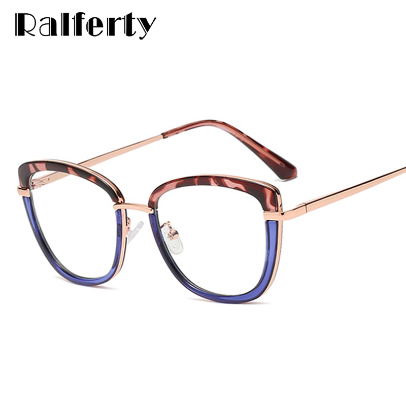 Ralferty Women's Eyeglasses Cat Eye Anti Blue Light TR90 D609 Anti Blue Ralferty   
