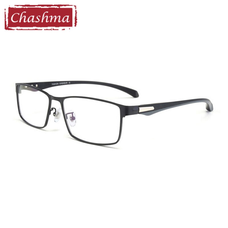 Chashma Ottica Men's Semi/Full Rim Square Alloy Eyeglasses 66071/66085 Full Rim Chashma Ottica Black Full Frame  