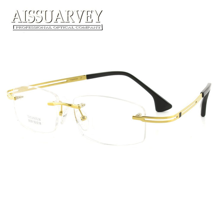 Aissuarvey Men's Rimless Titanium Frame Eyeglasses As9039 Rimless Aissuarvey Eyeglasses   