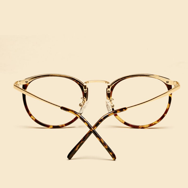 Oveliness Women's Full Rim Round Acetate Copper Alloy Eyeglasses 2646 Full Rim Oveliness   