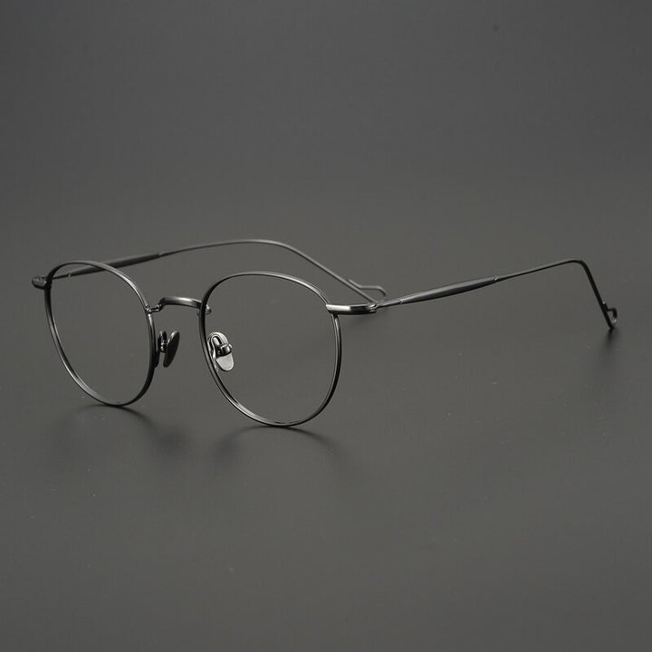 Gatenac Unisex Full Rim Round Titanium Frame Eyeglasses Gxyj491 Full Rim Gatenac 3  