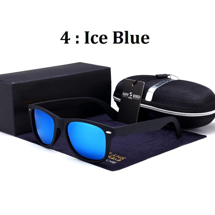 Hdcrafter Unisex Full Rim Square Acetate Frame Polarized Sunglasses 2140 Sunglasses HdCrafter Sunglasses Ice Blue  