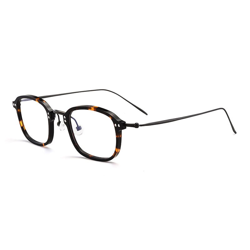 Aissuarvey Full Rim Square Titanium Frame Eyeglasses Unisex Full Rim Aissuarvey Eyeglasses Tortoise gray  