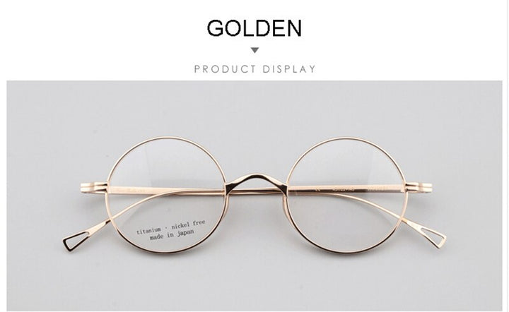 Aissuarvey Small Round Full Titanium Rim Frame Eyeglasses Unisex Frame Aissuarvey Eyeglasses Gold  