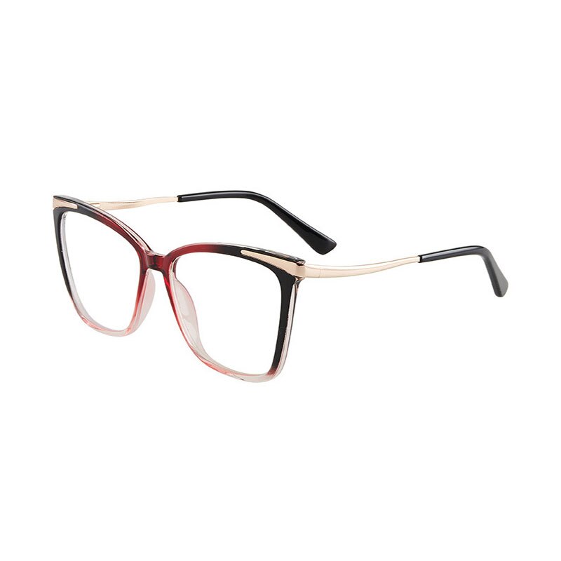 Hotony Women's Full Rim TR 90 Resin Square Cat Eye Frame Eyeglasses 7051 Full Rim Hotony   