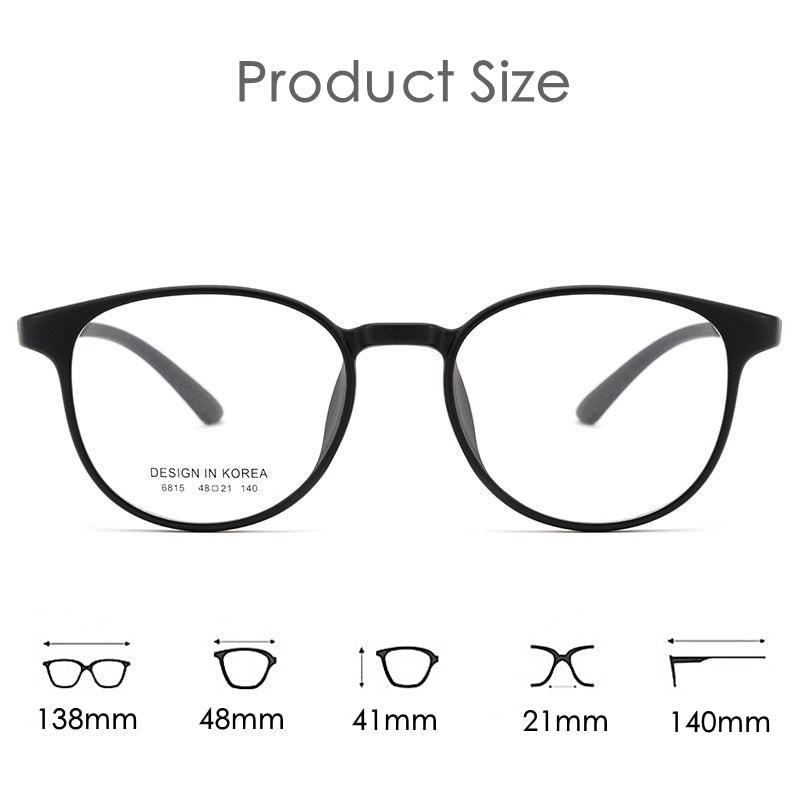 KatKani Unisex Full Rim Round TR 90 Resin Frame Eyeglasses UV400 Tr6815 Full Rim KatKani Eyeglasses   