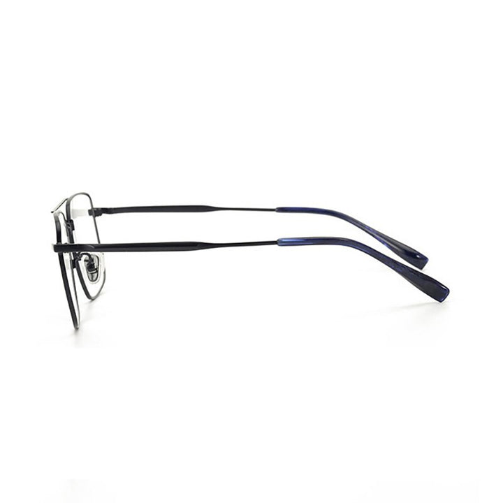 Aissuarvey Double Bridge Titanium Alloy Full Rim Square Unisex Eyeglasses Full Rim Aissuarvey Eyeglasses black  