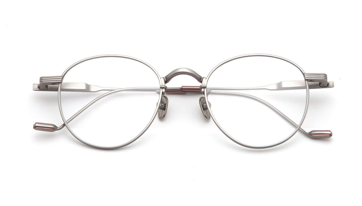 Muzz Men's Full Rim Round/Square B Titanium Frame Eyeglasses 21-22 Full Rim Muzz Round silver  