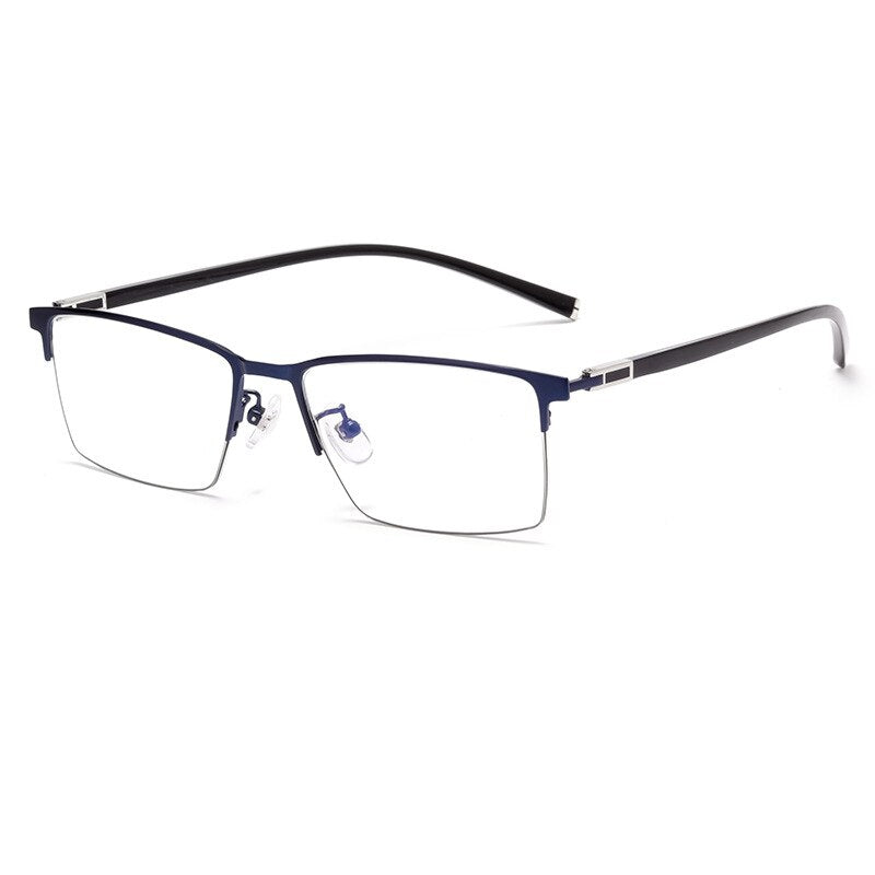 Yimaruili Men's Full Rim Titanium Alloy Frame Eyeglasses  P9832 Full Rim Yimaruili Eyeglasses Blue  