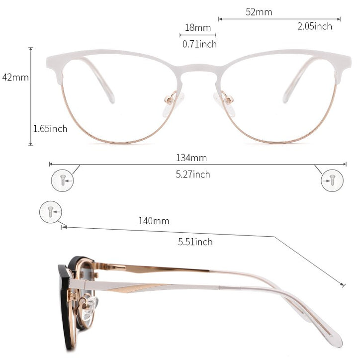 Women's Glasses 2 In 1 Magnet Polarized Clip On Sunglasses Dp33104 Clip On Sunglasses Kansept   