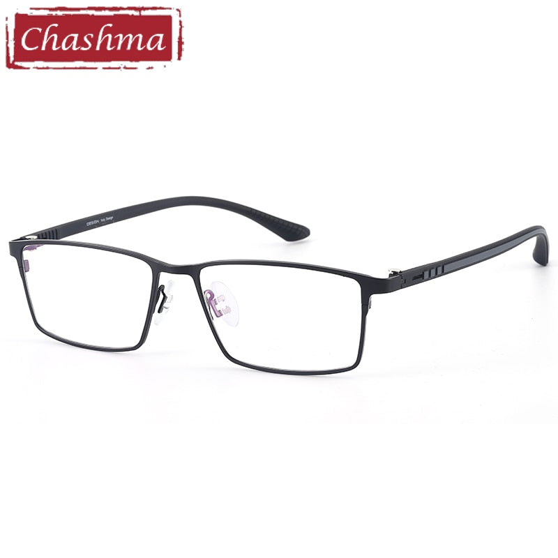 Chashma Ottica Men's Full Rim Large Square Titanium Alloy Eyeglasses 9386 Full Rim Chashma Ottica   