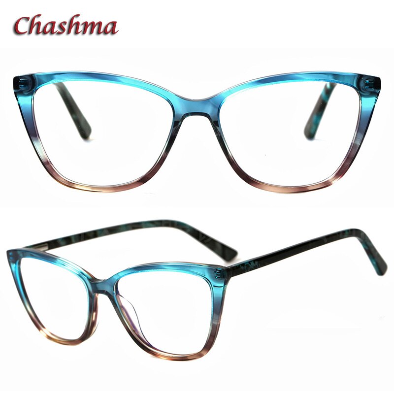 Chashma Ochki Women's Full Rim Square Cat Eye Acetate Eyeglasses 3030 Full Rim Chashma Ochki C4  