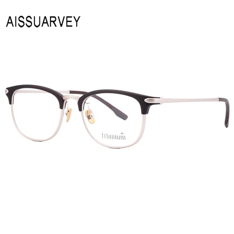 Aissuarvey Ultem Metal Round Full Rim Frame Unisex Eyeglasses Acetate Temples 9006 Full Rim Aissuarvey Eyeglasses C3 CN 