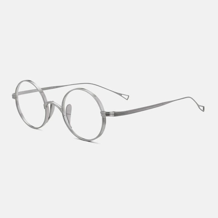 Gatenac Unisex Full Rim Round Titanium Frame Eyeglasses Gxyj02 Full Rim Gatenac 2  