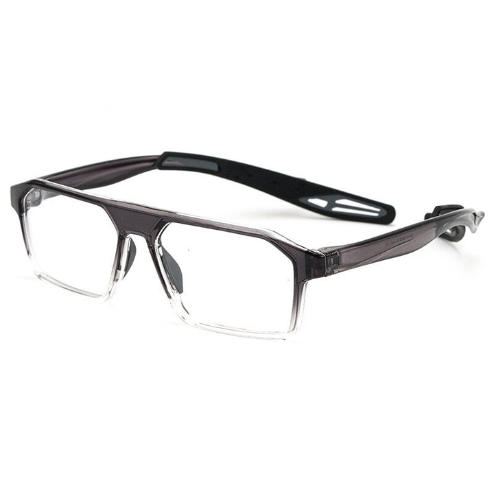 KatKani Unisex Full Rim Rectangle TR 90 Resin Sport Frame Eyeglasses K001 Sport Eyewear KatKani Eyeglasses Progressive gray  
