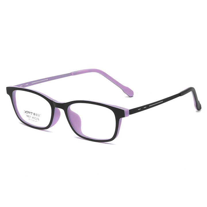 Reven Jate Unisex Eyeglasses 9837 Small Face Flexible Frame Pure Titanium Frame Reven Jate black-purple  