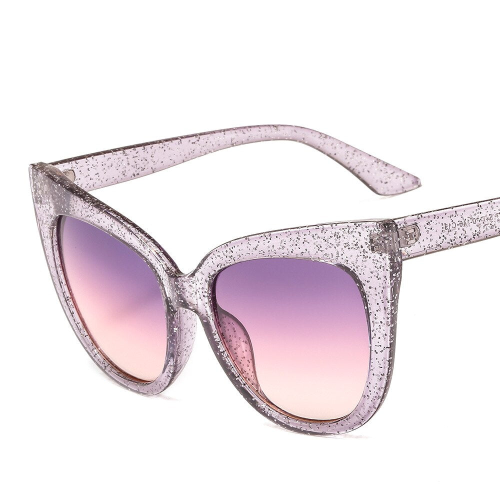 CCSpace Women's Full Rim Oversized Square Cat Eye Resin Frame Eyeglasses 46631 Full Rim CCspace C13Purple-Pink  