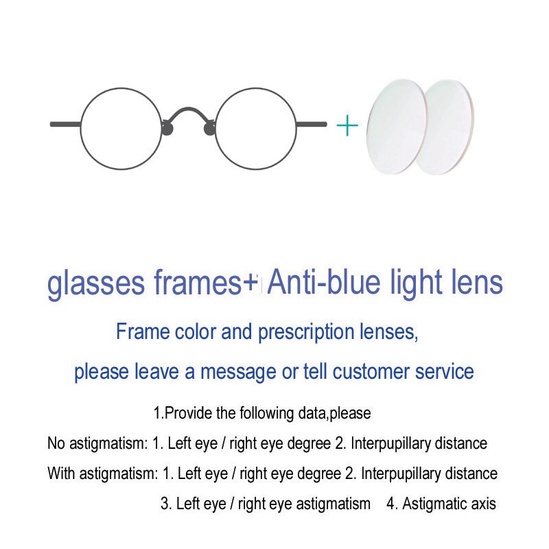 Yujo Unisex Full Rim 35mm Round Stainless Steel Handcrafted Eyeglasses Customized Lens Options Full Rim Yujo C5  