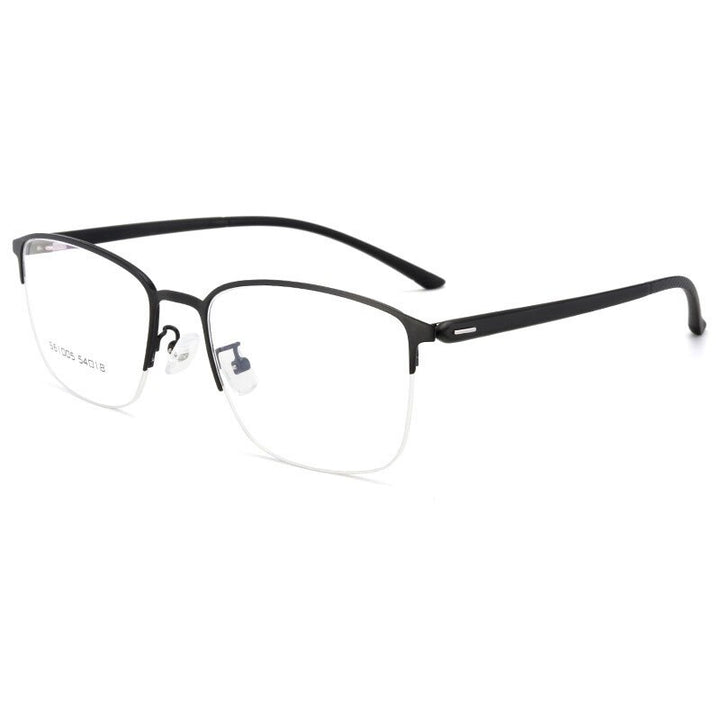 Hotochki Men's Semi Rim Browline Alloy Frame Eyeglasses 61005 Semi Rim Hotochki black  